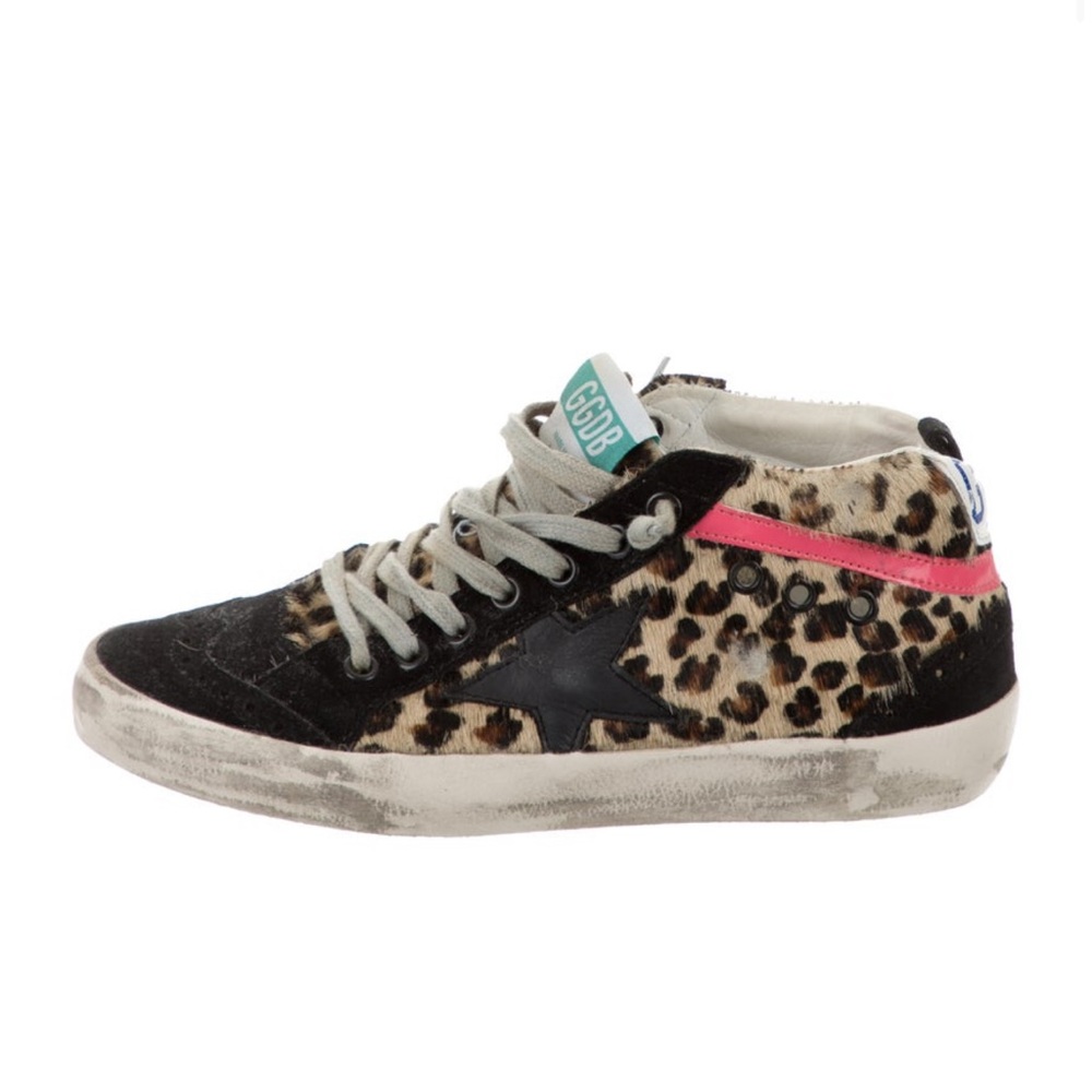 Golden Goose Mid/Star Ponyhair High-Top Sneakers